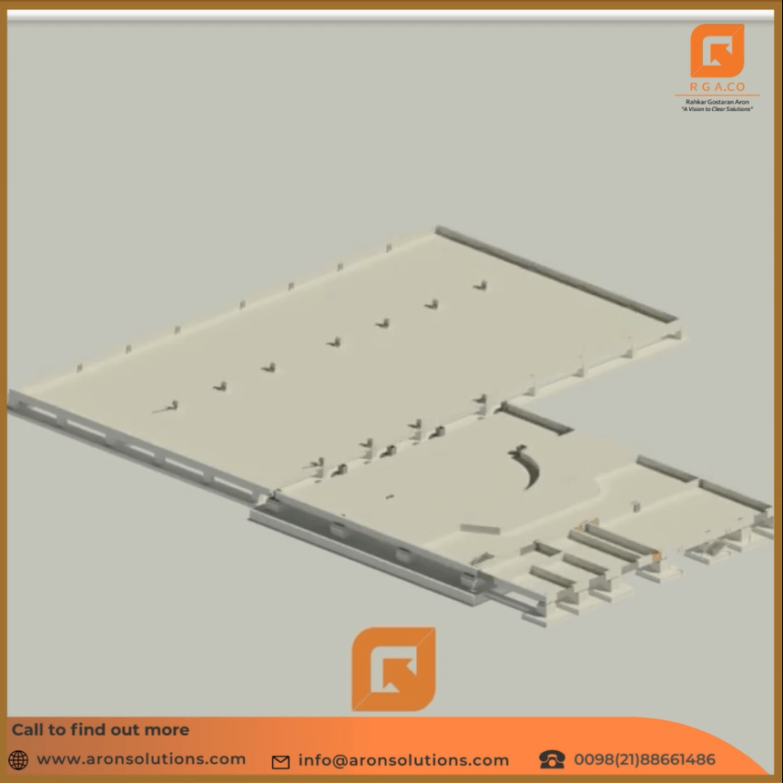 طراحی 3 بعدی ساختمان کوره و ریخته گری کارخانه فروآلیاژ با نرم افزار رویت _ درحال تکمیل